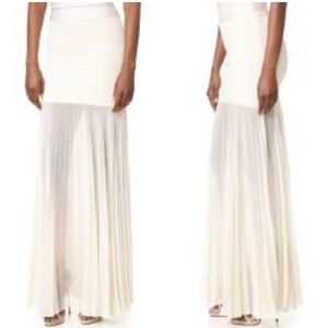 Herve Leger Alabaster Sheer Savannah Maxi Skirt